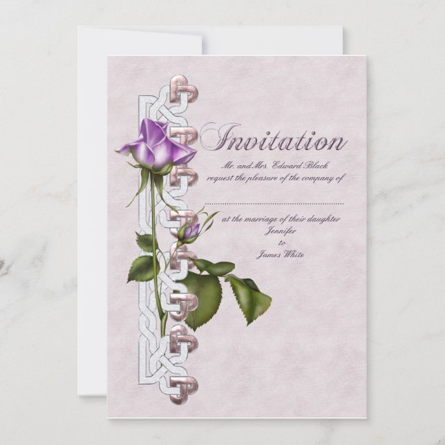 Invitation Suite de Mariage de Rose de Lavender (Devant)