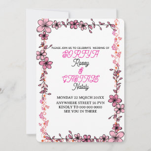 Invitation Suite d'invitation de mariage florale élégante imp