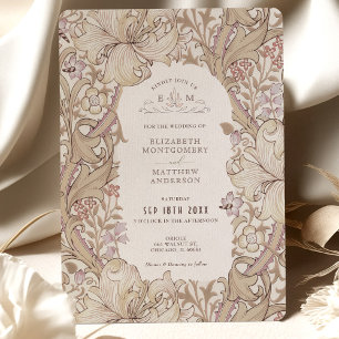 Invitation Suite Mariage Lily Dorée Crème rose Morris