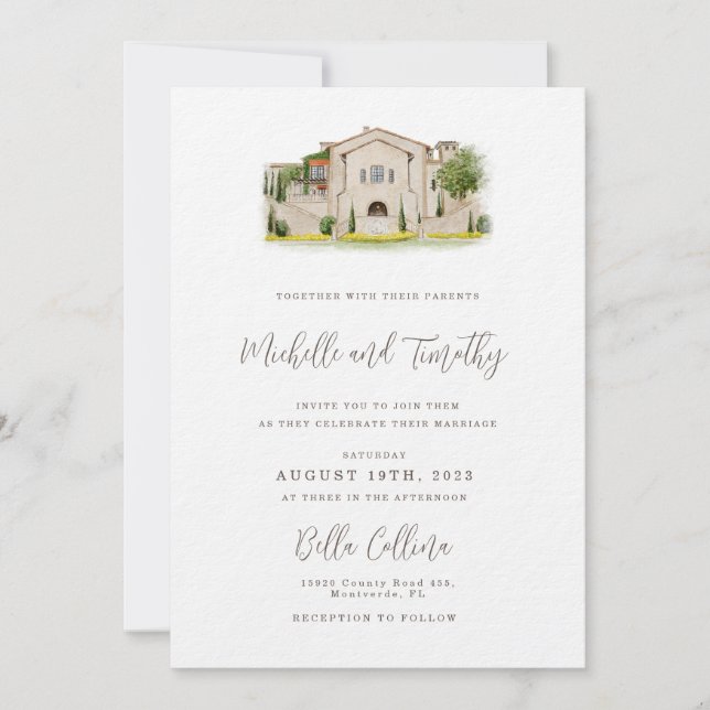 Invitation Suite with Venue Illlustration  (Front)