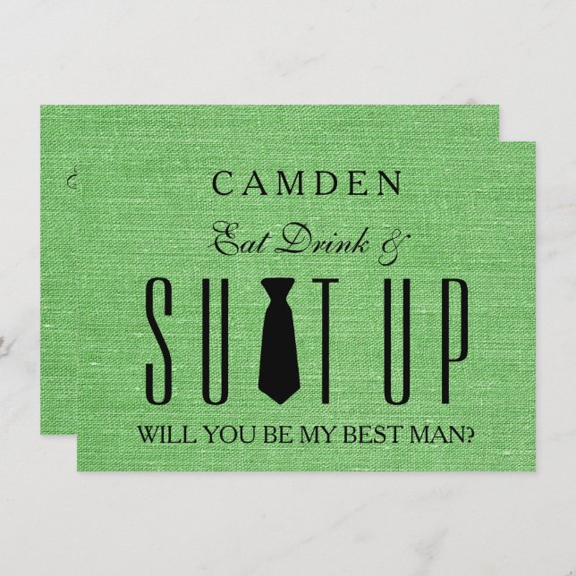 Invitation Suitup Seras-tu mon Bestman (Devant / Derrière)