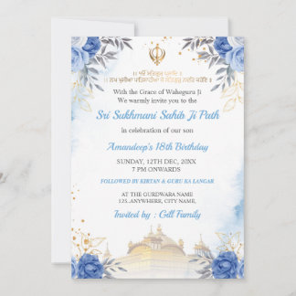 Invitation Sukhmani Sahib Path Birthday Card
