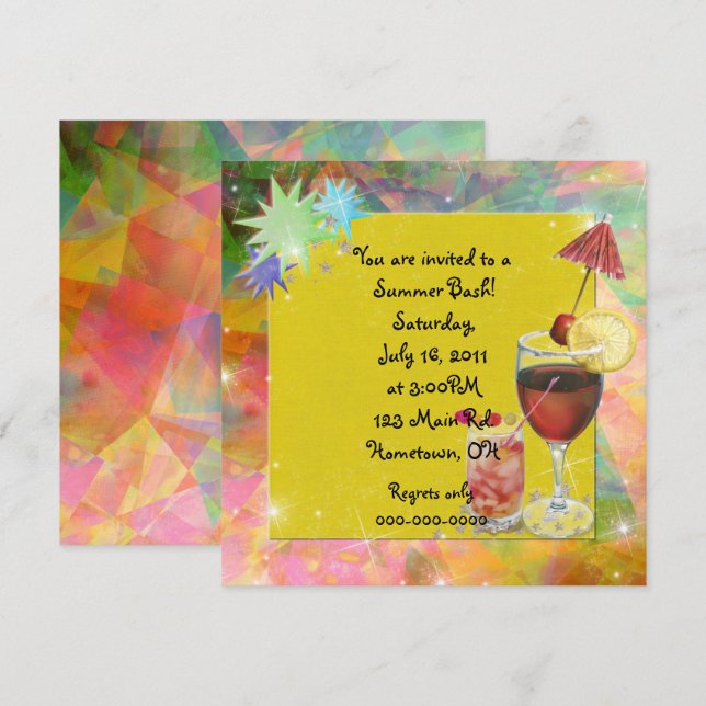 Invitation Summer Bash (Devant / Derrière)