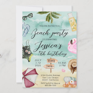 Invitation Summer Beach fête d'anniversaire