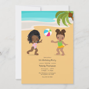 Invitation Summer Beach Fille fête d'anniversaire