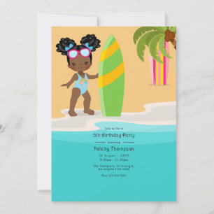 Invitation Summer Beach Fille fête d'anniversaire