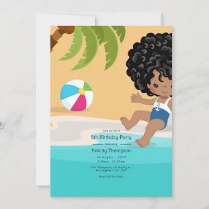 Invitation Summer Beach Fille fête d'anniversaire