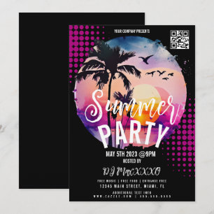 Invitation Summer Beach Night Event Party Bar Club Flyer