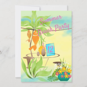 Invitation Summer beach sea café bar cocktail fête journée so