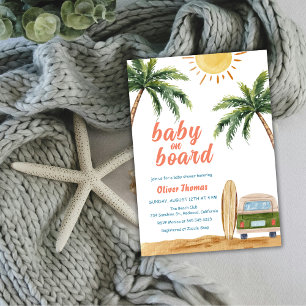 Invitation Summer Boho Surf Plage Van Baby shower