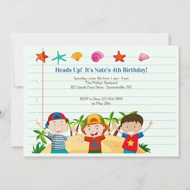 Invitation Summer Boys (Devant)