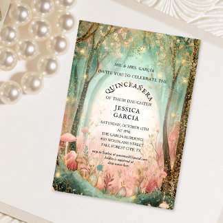 Invitation Summer Fairy Tale Enchanted Forest Quinceañera