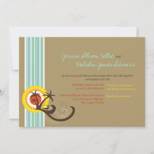 Invitation Summer Holiday Palms Tropical Beach Mariage Invita