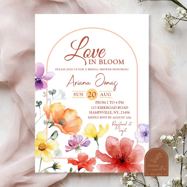 Invitation Summer Meadow Love in Bloom Fête des mariées (Créateur téléchargé)