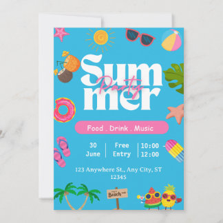 Invitation Summer Party Beach