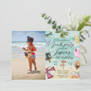 Invitation Summer Photo Beach Fête d'anniversaire