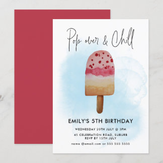 Invitation Summer Pop Over & Chill Popsicicle Party Anniversa