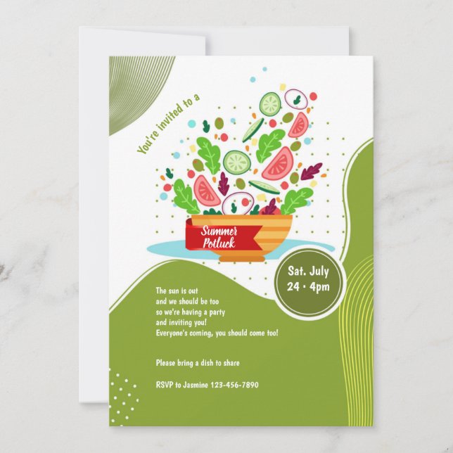 Invitation Summer Potluck (Devant)