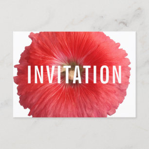 Invitation Summer Red Hollyhock (Nouveau)