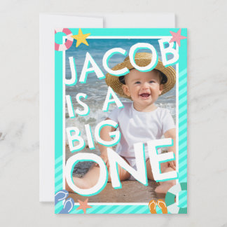 Invitation Summer Sky Blue Boys 1er anniversaire