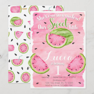 Invitation Summer Watermelon Birthday Party Invite