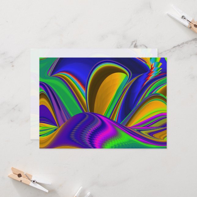 Invitation Summerrainbow, Rainbowart 3D Abstrait (Devant/Arrière en situation)