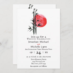 Invitation Sun japonais et bambou tout en un Mariage