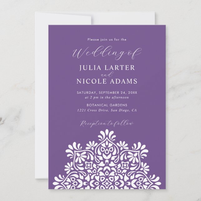 Invitation Sun Rising Boho Rustic Floral Mandala Wedding (Devant)