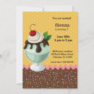 Invitation Sundae * choisir la couleur arrière - plan