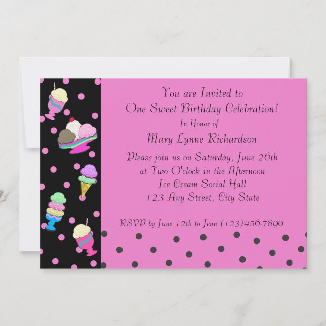 Invitation Sundae Shoppe (Devant)
