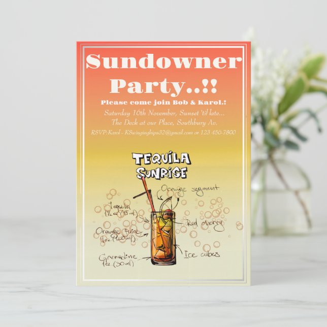Invitation Sundowner Tequila Cocktail Party (Debout devant)