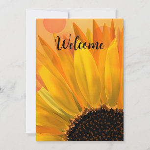 Invitation sunflower card with Customizable text