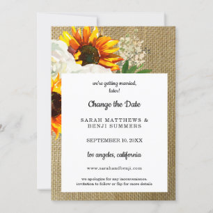 Invitation Sunflower Floral Burlap Changer les détails de la