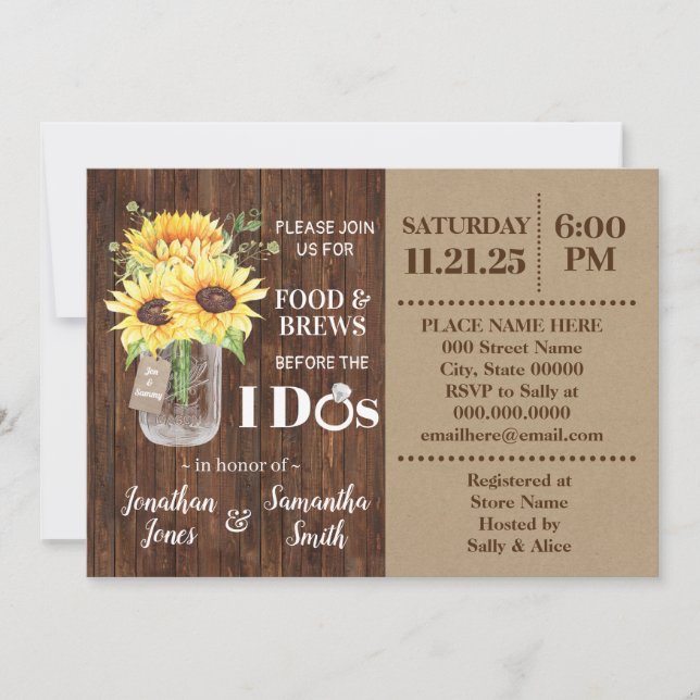 Invitation Sunflower Food & Brews avant de faire Country Show (Devant)