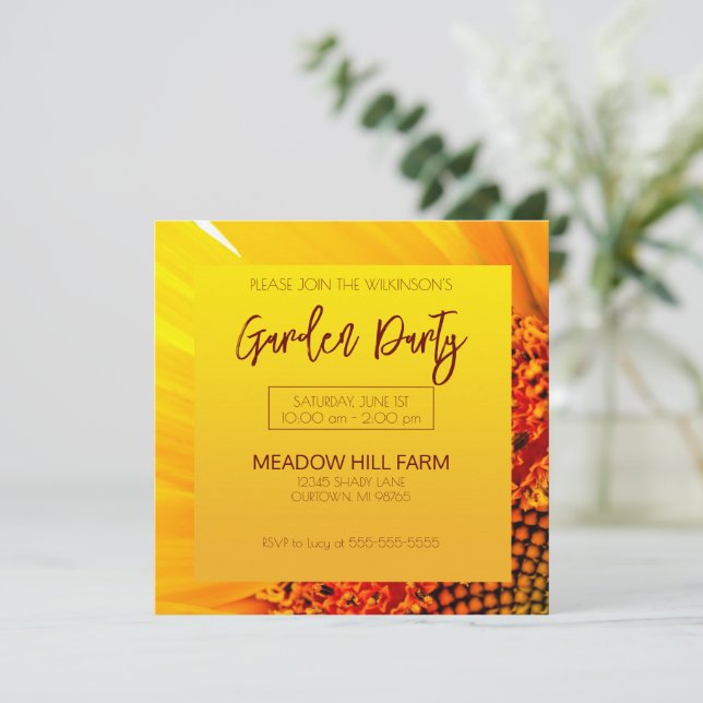 Invitation Sunflower Garden Party (Debout devant)