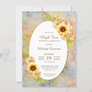 Invitation Sunflower High Tea Anniversaire