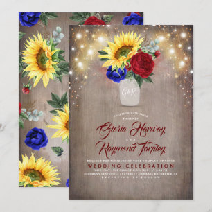 Invitation Sunflower Radiale Fleur Mason Jar Mariage de autom