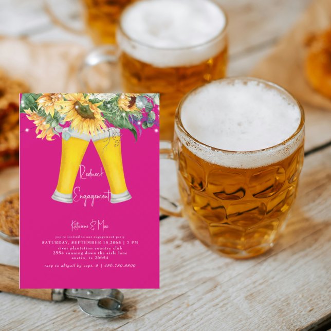 Invitation Sunflower Redneck Hot Pink (Créateur téléchargé)