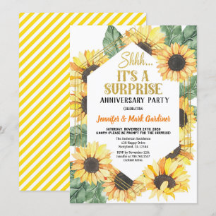 Invitation Sunflower Surprise Anniversaire