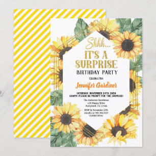 Invitation Sunflower Surprise fête d'anniversaire