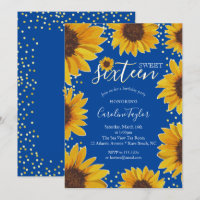 Sunflower Sweet 16 Anniversaire Navy Blue & Gold