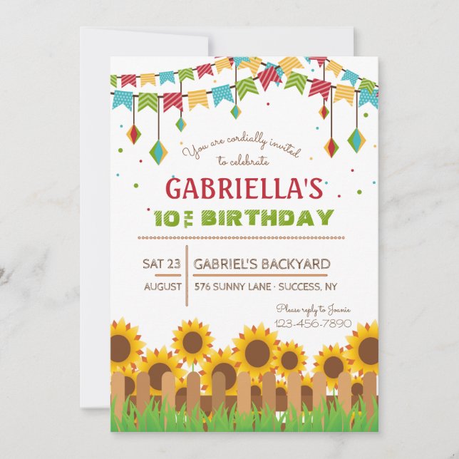 Invitation Sunflowers (Devant)