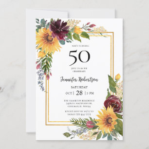 Invitation Sunflowers 50e anniversaire