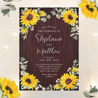 Invitation Sunflowers Babys Lumières du souffle Mariage en bo
