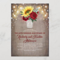 Sunflowers Burgundy Red Rustic Mariage Anniversair