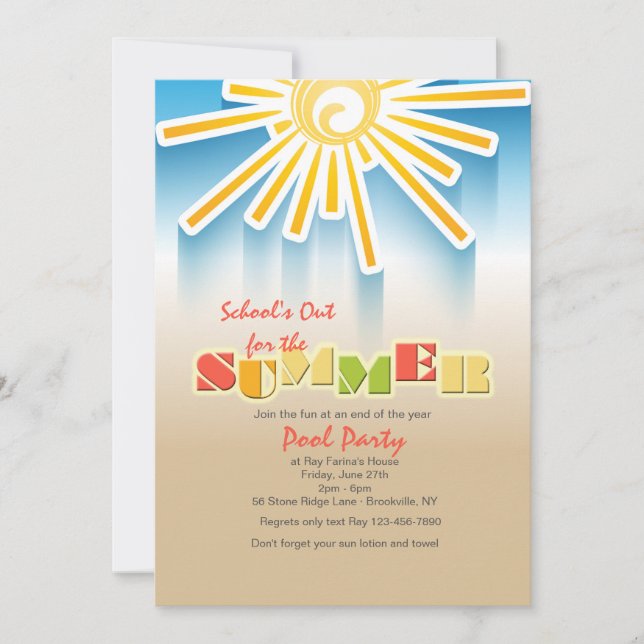 Invitation Sunny Day (Devant)