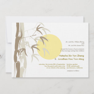 Invitation Sunrise Bamboo Zen Nature tropicale Mariage chinoi