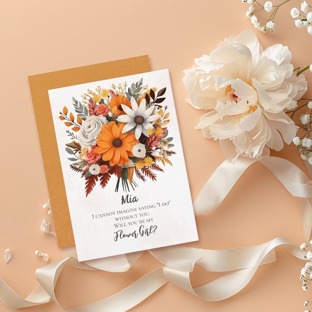 Invitation Sunset Autumn Florals Flower Proposition fille (Créateur téléchargé)