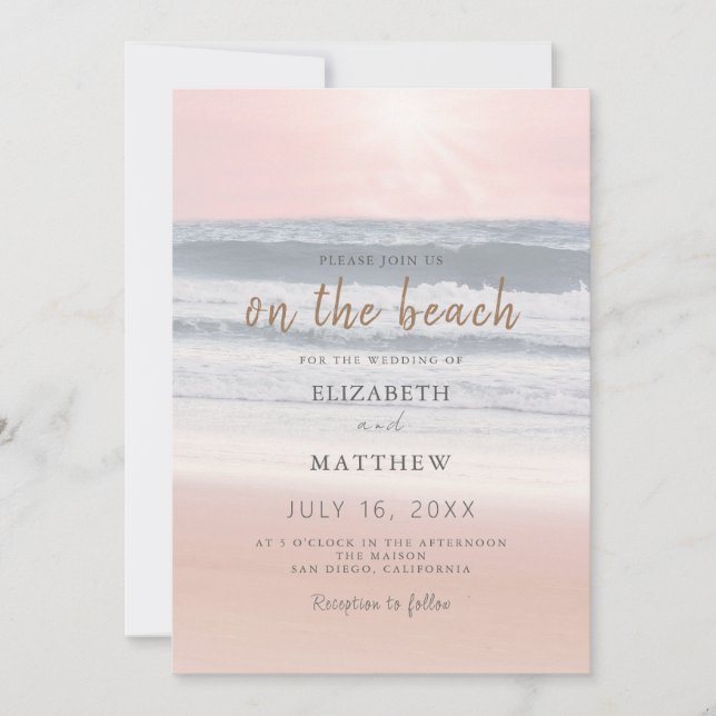 Invitation Sunset Beach Wedding | Oceanside Wedding (Devant)