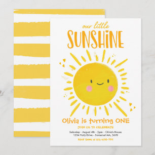 Invitation Sunshine Anniversaire Jaune Notre Petit Soleil